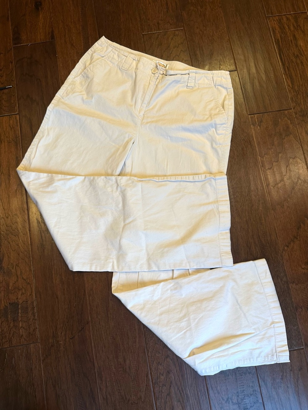 Y2K Talbots Cream Cargo Trousers with Flap Back Pockets